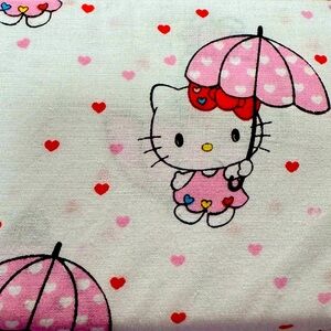 New! Sanrio Hello Kitty Valentines Raining Hearts QUEEN sheet set 100% Cotton